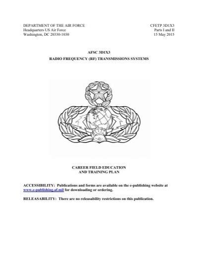 3d1x3|Afsc 3D1X3: Radio Frequency (RF) Transmissions Systems .